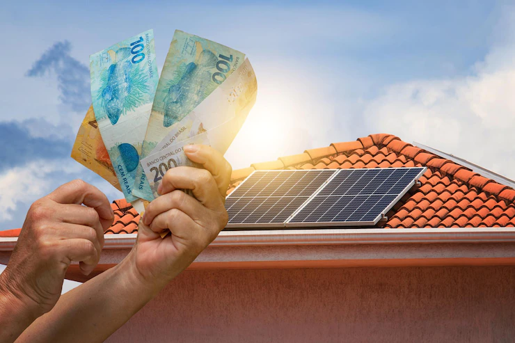 painéis solar gerando dinheiro