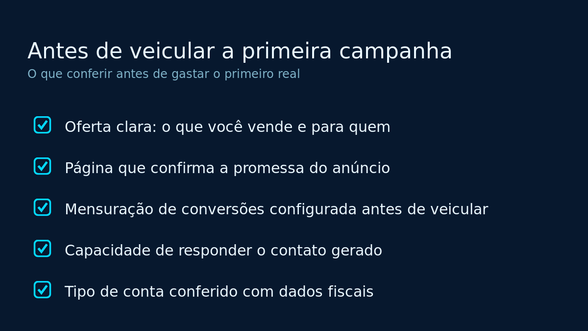 Checklist do que precisa estar pronto antes de veicular a primeira campanha no Google