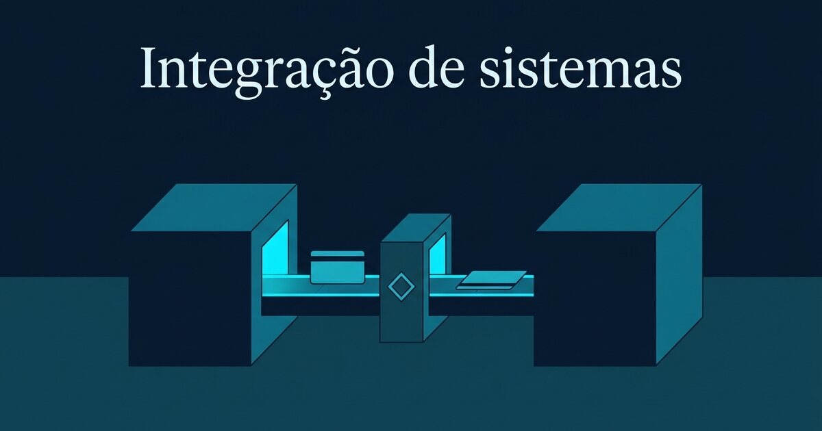 Dois blocos de sistema trocando um único dado por um canal central com uma etapa de regra entre eles
