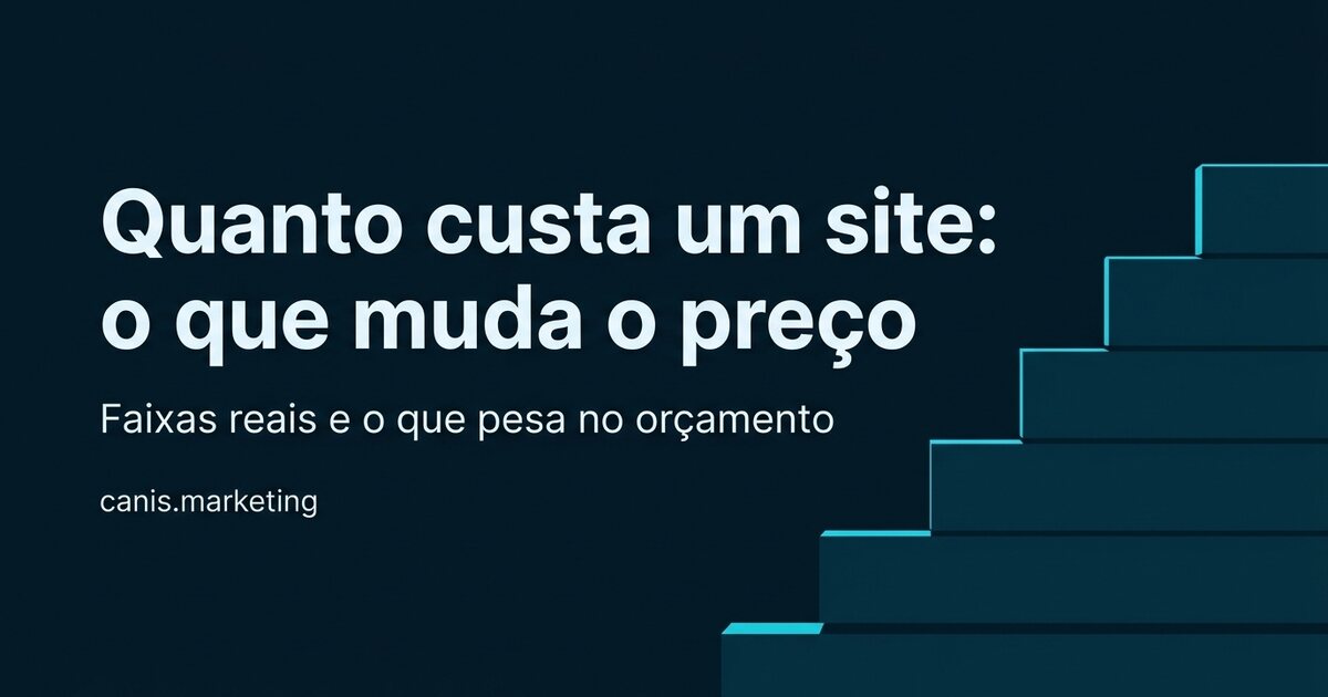 Blocos em degraus representando faixas de preço sobre fundo escuro, com destaque em ciano