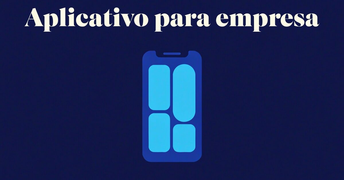 Celular com a tela de um aplicativo, representando o app da empresa