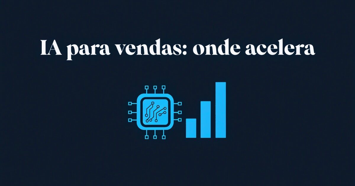 Chip de IA ao lado de um gráfico de barras simples, representando a IA no comercial