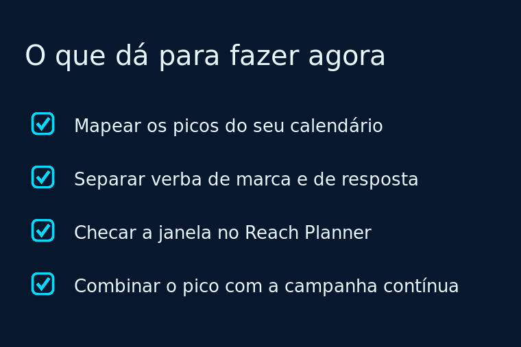 Checklist com quatro ações de preparação para a PME