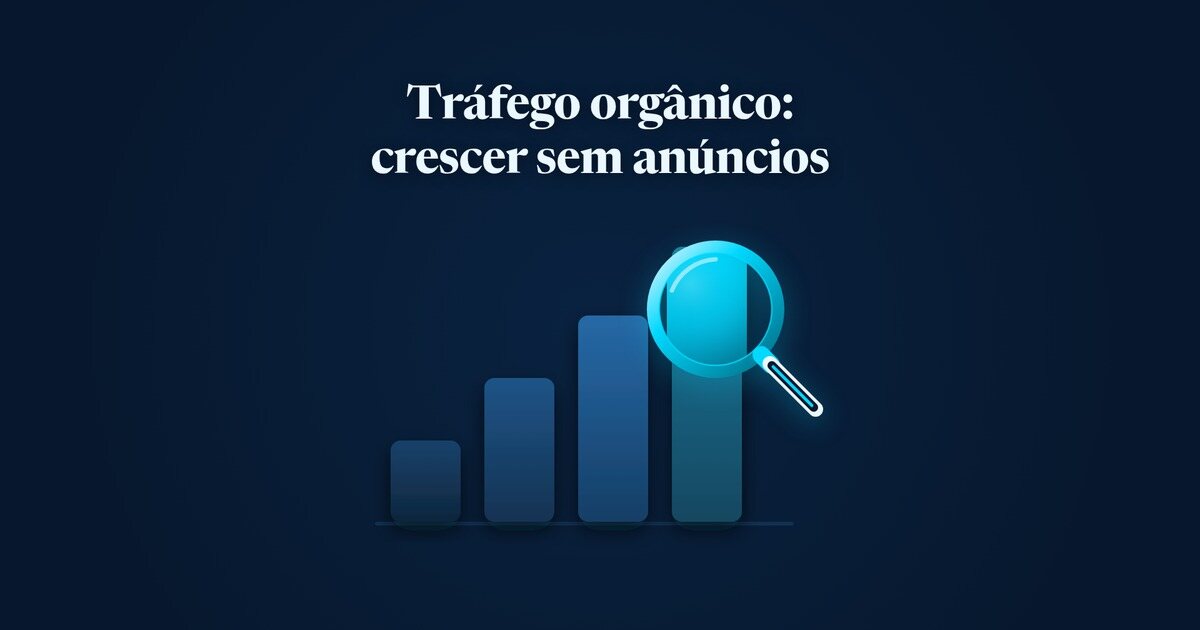 Barras sólidas crescendo da esquerda para a direita, com uma lupa sobre a maior