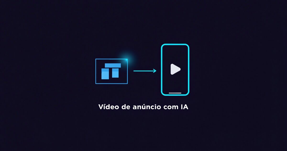 Moldura de celular na vertical com botão de play e uma foto entrando nela, sobre fundo azul-escuro